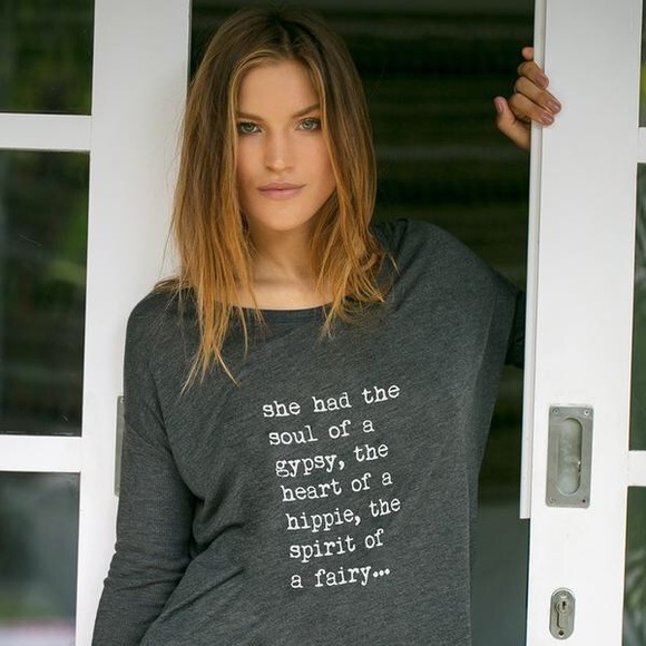 Om & Ah London Tops - LAST ONE!! Heart of a Hippie Long Sleeve Tee